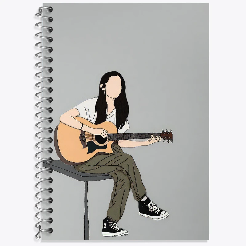 دفتر زبان دوخط 50 برگ خندالو طرح دخترانه مینیمال کد F3248