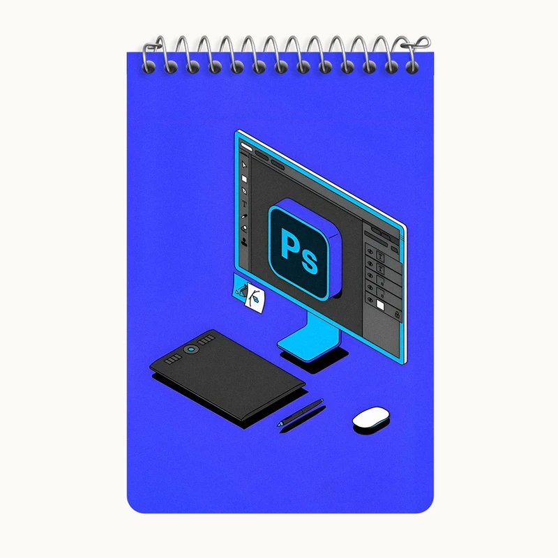 دفتر یادداشت 50 برگ خندالو طرح گرافیک دیزاینر کد F4503