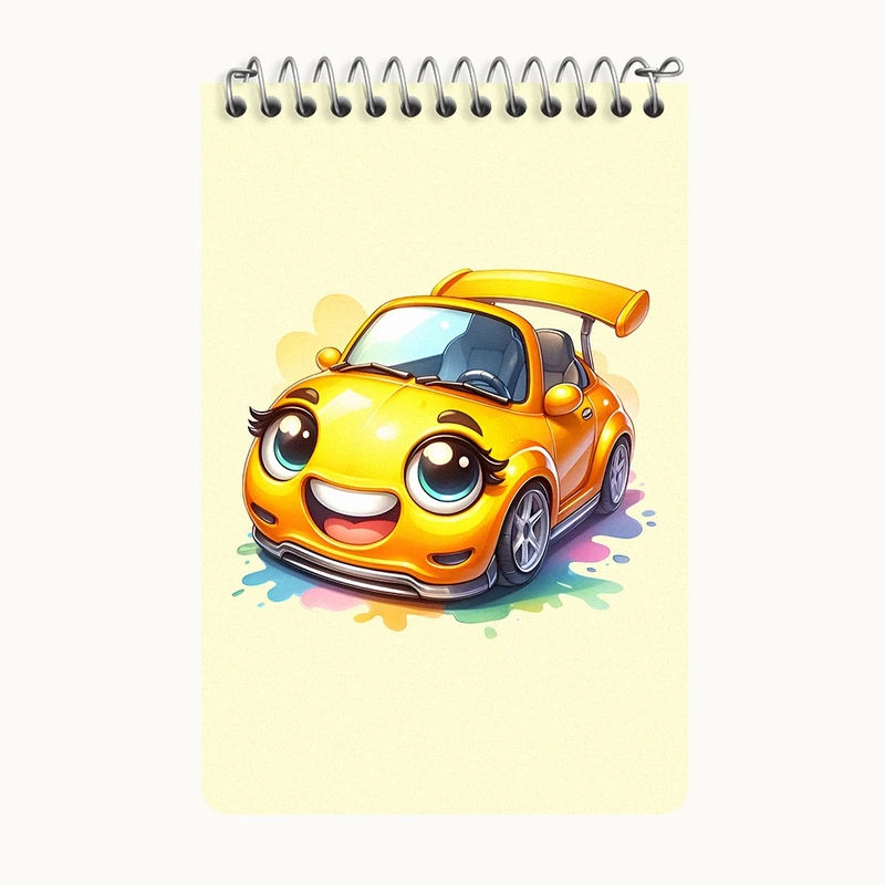 دفتر یادداشت 50 برگ خندالو طرح ماشین بامزه کد F7617