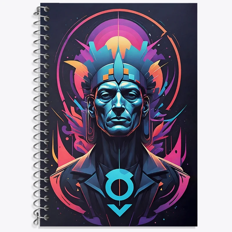 دفتر زبان 50 برگ خندالو مدل سه خط طرح مرد سرخپوستی کد F4665