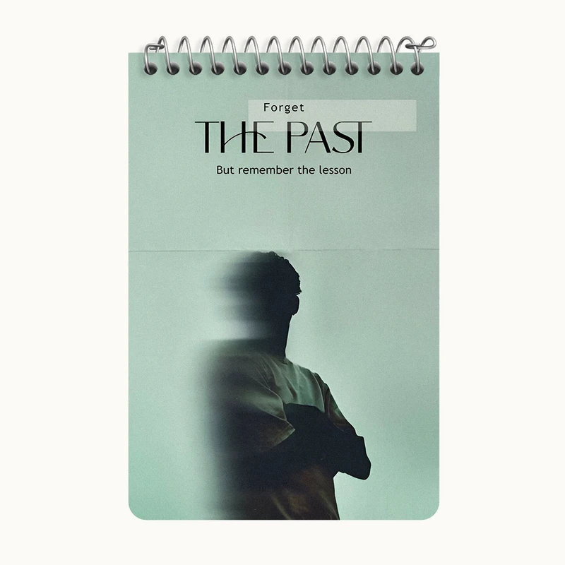 دفتر یادداشت 50 برگ خندالو طرح Forget The Past But Remember The Lesson کد F14197