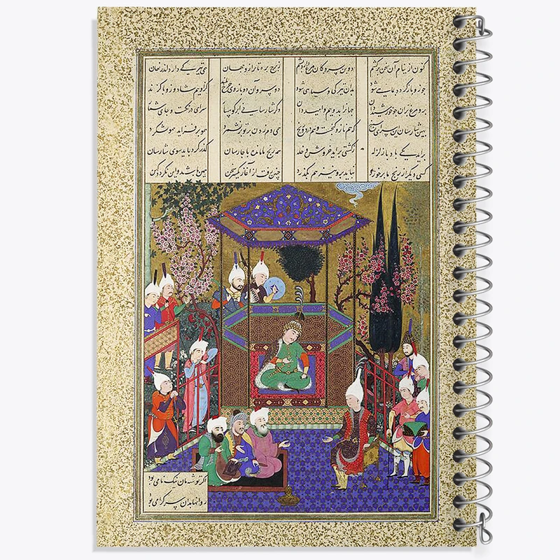 دفتر مشق 100 برگ خندالو طرح نقاشی پاسخ دادن زال موبدان را اثر قدیمی گیلانی کد F12233