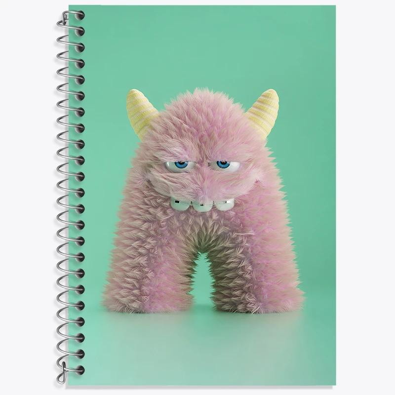 دفتر زبان 50 برگ خندالو مدل سه خط طرح هیولای بامزه کد F3339