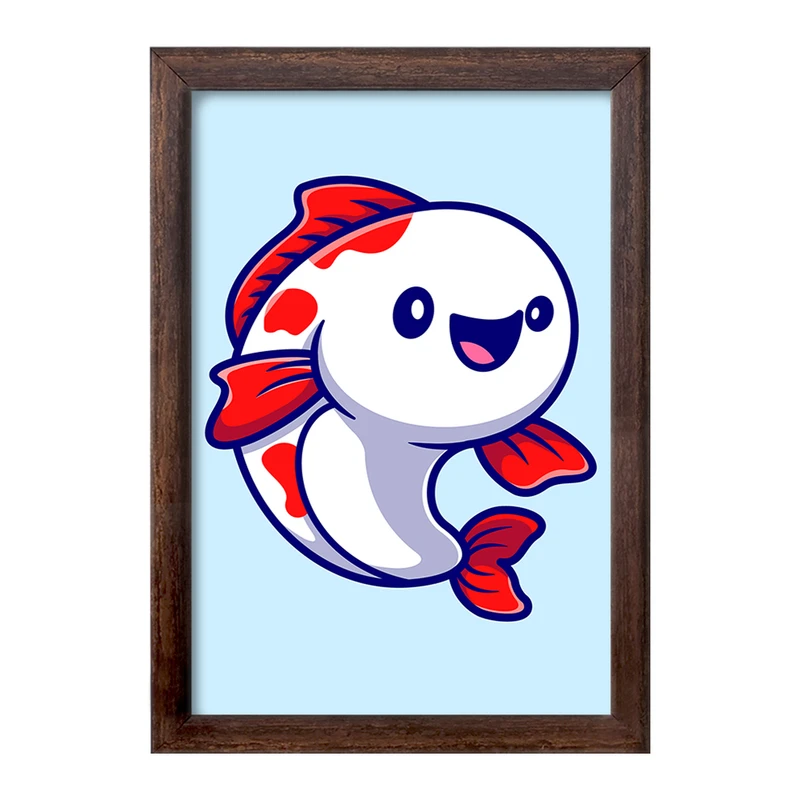 تابلو خندالو طرح حیوانات بامزه ماهی کد 29655