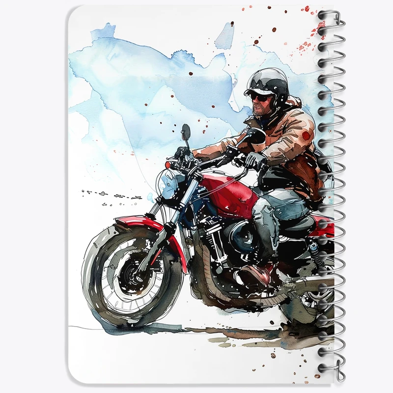 دفتر یادداشت 50 برگ خندالو طرح موتور سیکلت (Motorcycle) کد F875