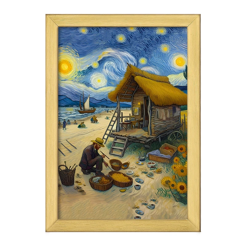 تابلو خندالو طرح ونسان ونگوگ کد F8779