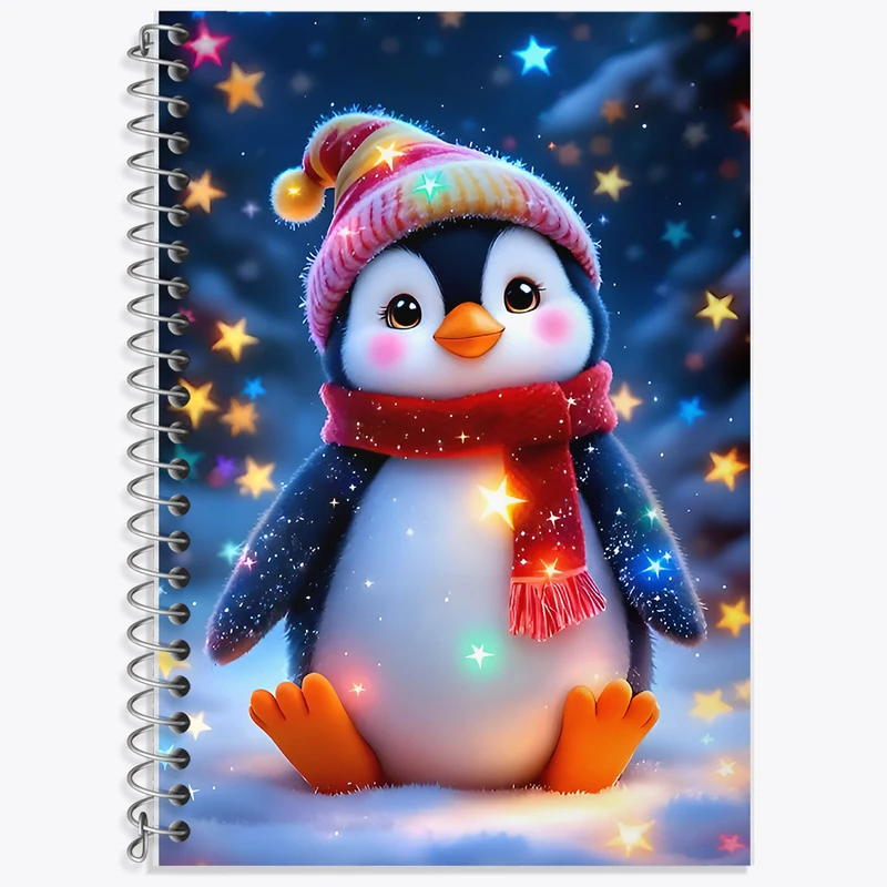 دفتر زبان 50 برگ خندالو مدل دو خط طرح پنگوئن کد F9538