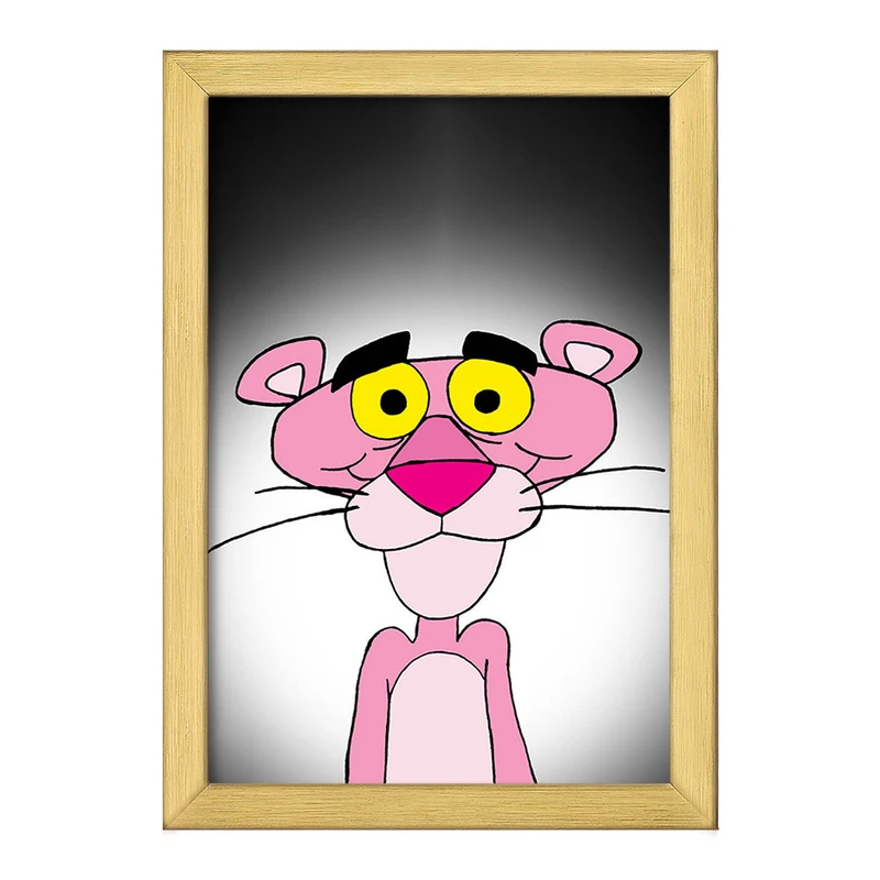 تابلو خندالو طرح پلنگ صورتی کد F2227