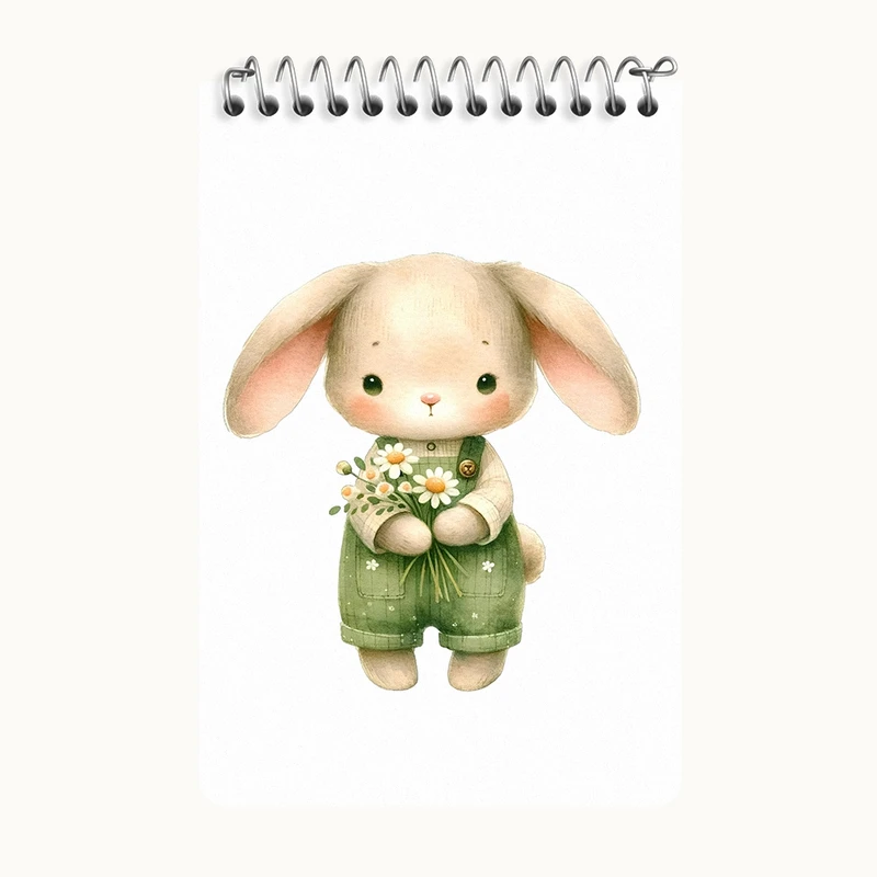 دفتر یادداشت 50 برگ خندالو طرح خرگوش کیوت کد F5825