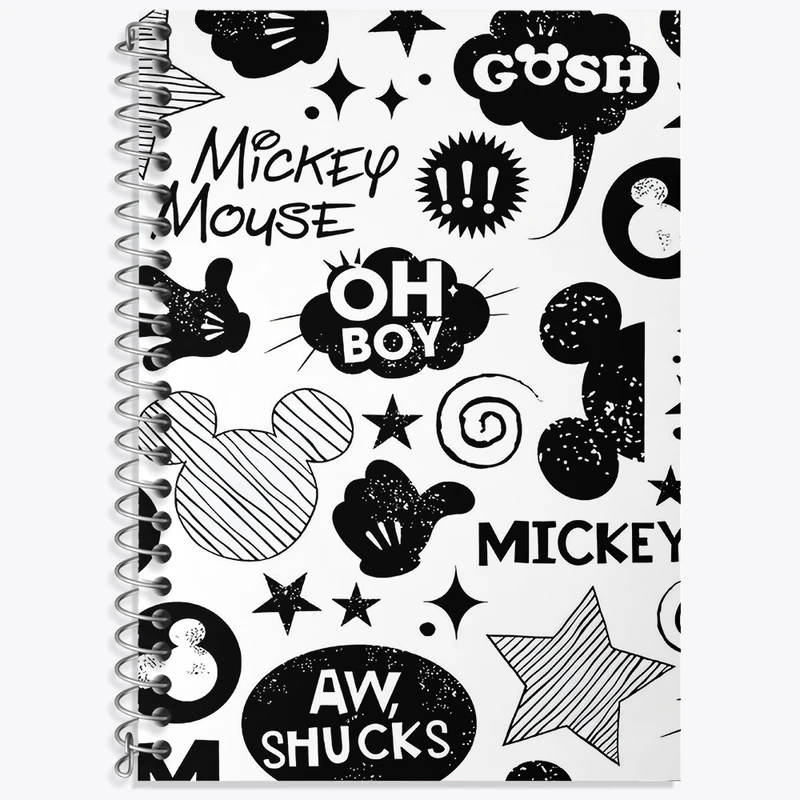 دفتر زبان دوخط 50 برگ خندالو طرح میکی موس کد F4088