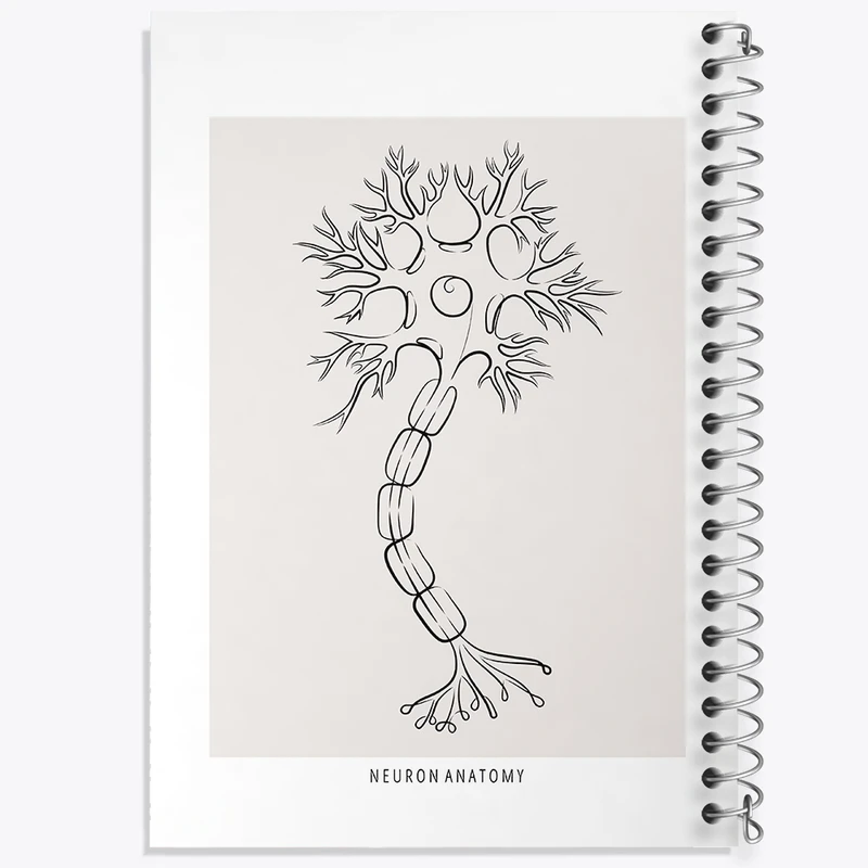 دفتر ژورنال نویسی 50 برگ خندالو مدل نقطه ای طرح آناتومی نورون (Neuron Anatomy) کد F13907