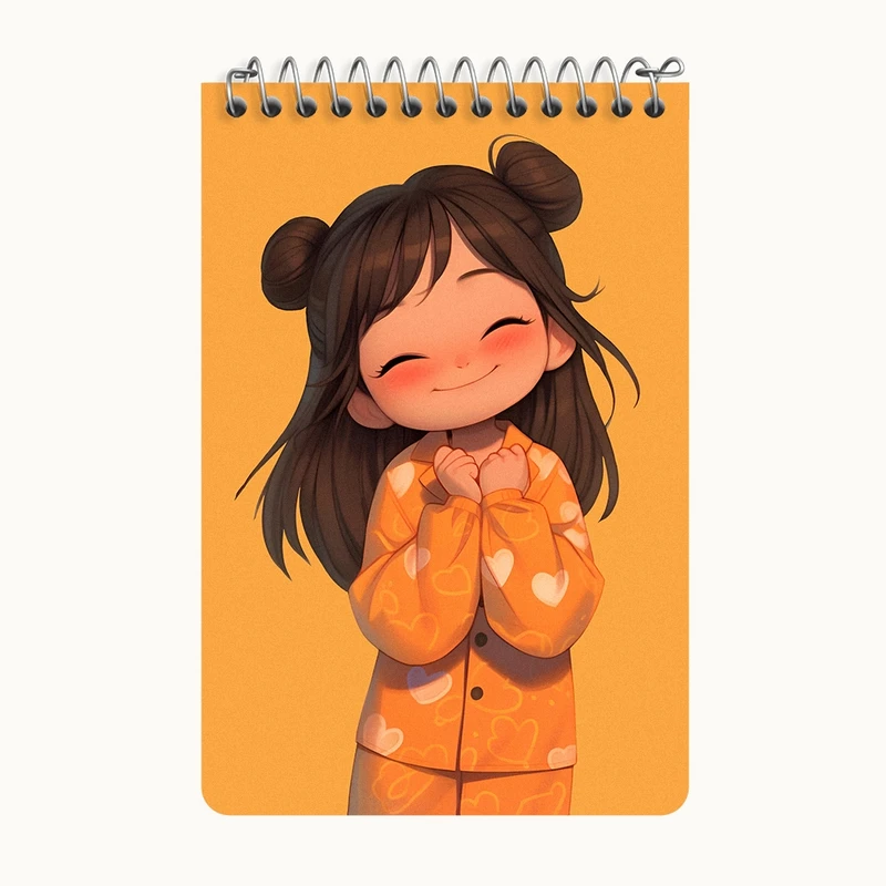 دفتر یادداشت 50 برگ خندالو طرح دخترانه کیوت کد F6614