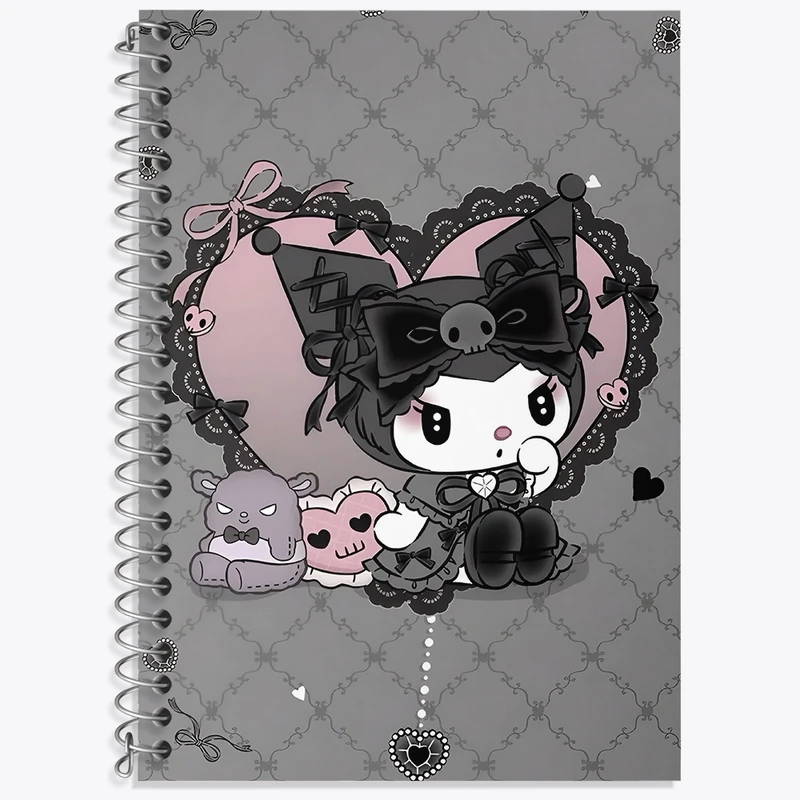 دفتر زبان 50 برگ خندالو مدل سه خط طرح کرومی (Kuromi) کد N9049