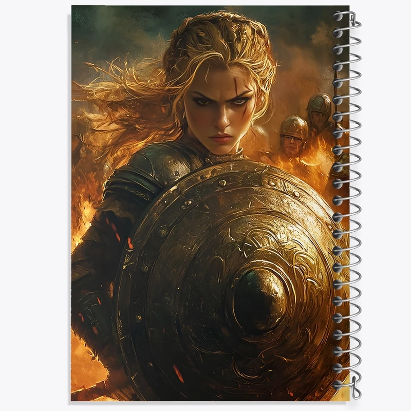 دفتر ژورنال نویسی 50 برگ خندالو مدل نقطه ای طرح زن جنگجو کد F12116