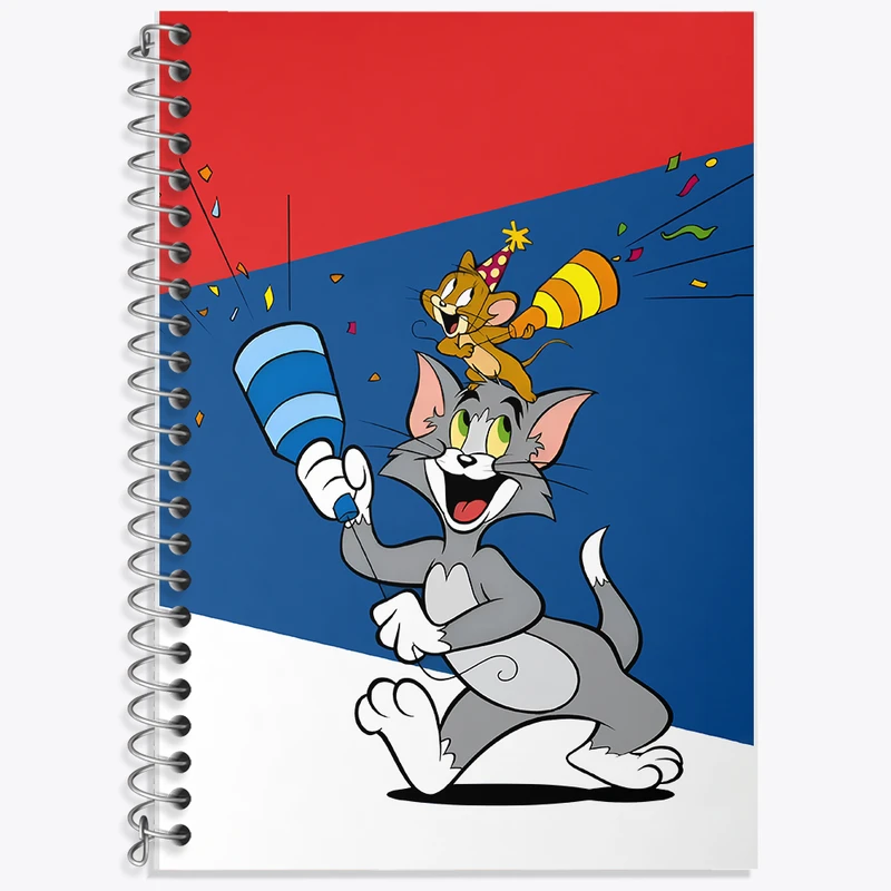 دفتر زبان 50 برگ خندالو مدل دو خط طرح تام و جری (Tom and Jerry) کد F12733