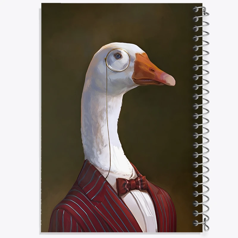 دفتر ژورنال نویسی 50 برگ خندالو مدل نقطه ای طرح غاز بامزه کد F4990