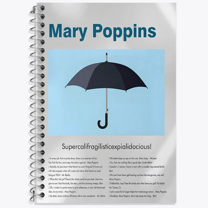 دفتر لغت 50 برگ خندالو طرح مری پاپینز (Mary Poppins) کد F13841