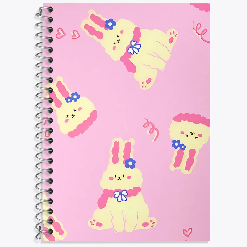 دفتر زبان دوخط 50 برگ خندالو طرح پترن خرگوشی کد N7081