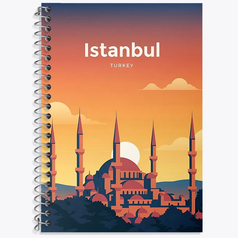 دفتر زبان 50 برگ خندالو مدل سه خط طرح استانبول (Istanbul) کد F4937