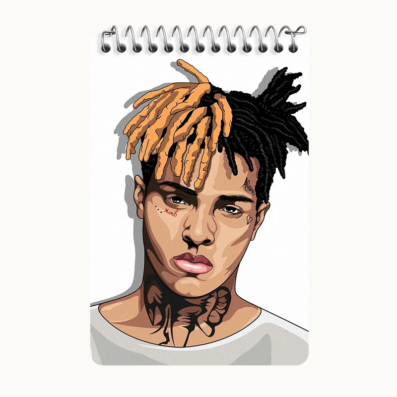 دفتر یادداشت 50 برگ خندالو طرح xxxtentacion کد F763