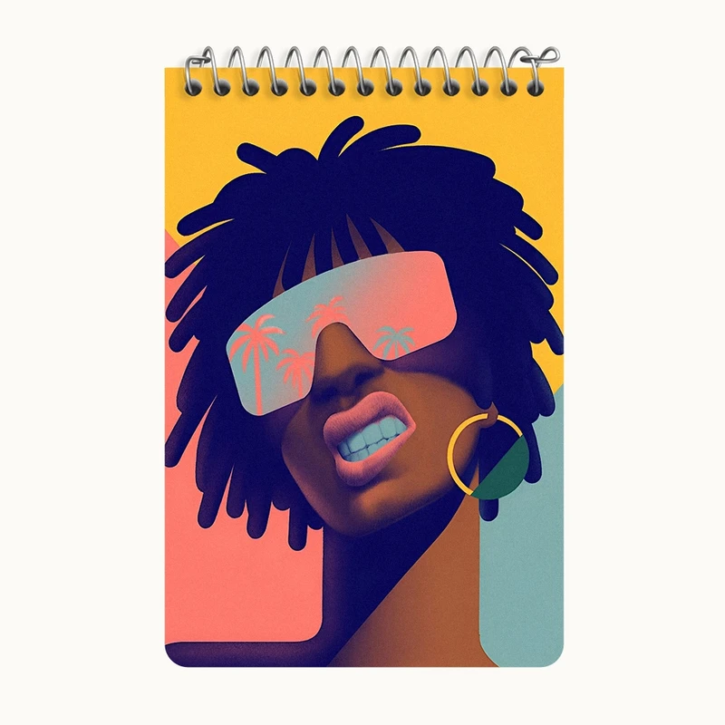 دفتر یادداشت 50 برگ خندالو طرح مرد آفریقایی کد F7622