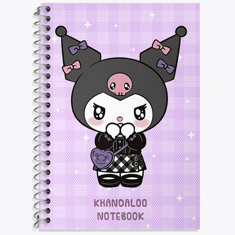 دفتر زبان دوخط 50 برگ خندالو طرح کرومی (Kuromi) کد N9023