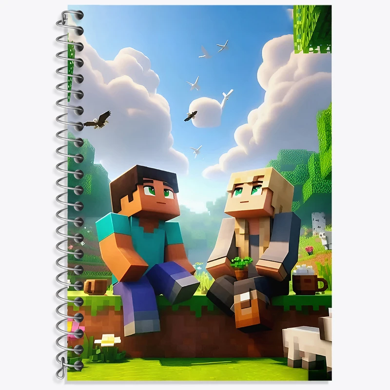 دفتر نت موسیقی 50 برگ خندالو طرح ماینکرافت (Minecraft) کد F3534