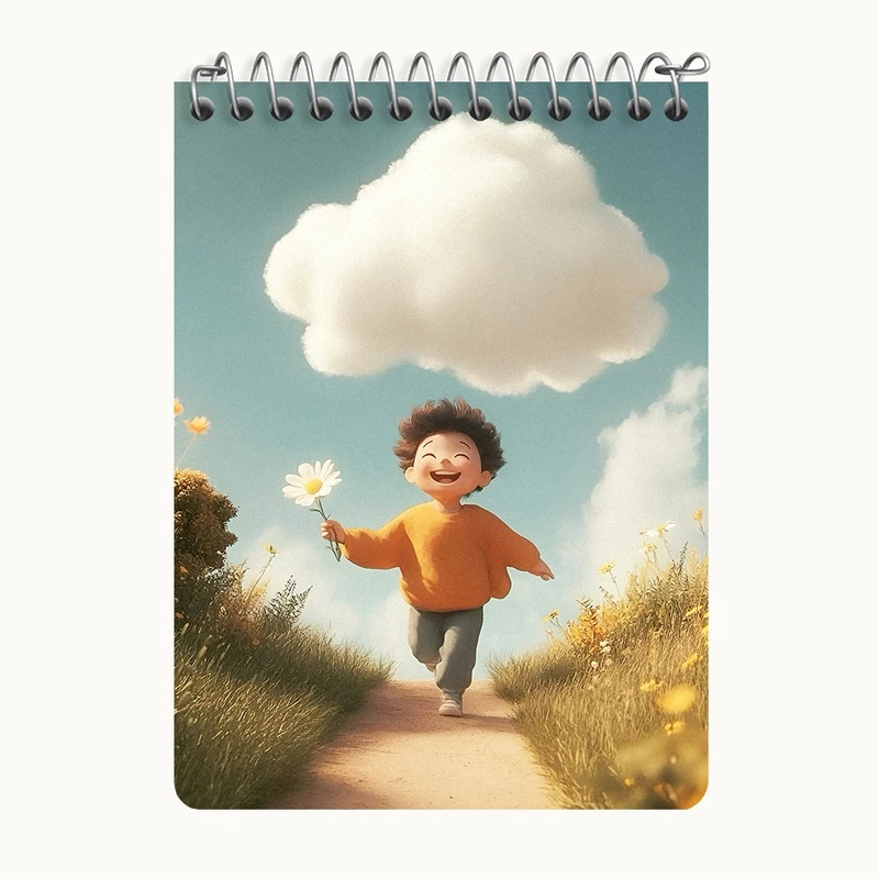 دفتر یادداشت 50 برگ خندالو طرح پسرانه کیوت کد N8389