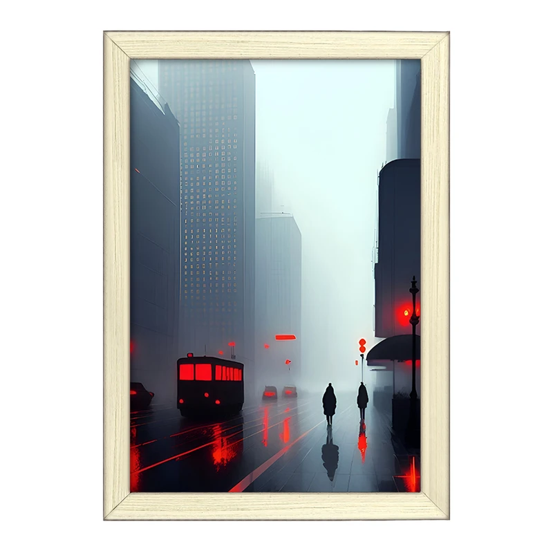 تابلو خندالو طرح خیابان بارانی کد F4490