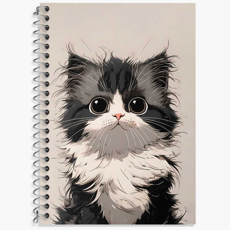 دفتر زبان 50 برگ خندالو مدل سه خط طرح گربه (Cat) کد F2940