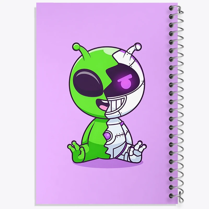 دفتر طراحی 50 برگ خندالو طرح فضانورد و آدم فضایی کد N3586