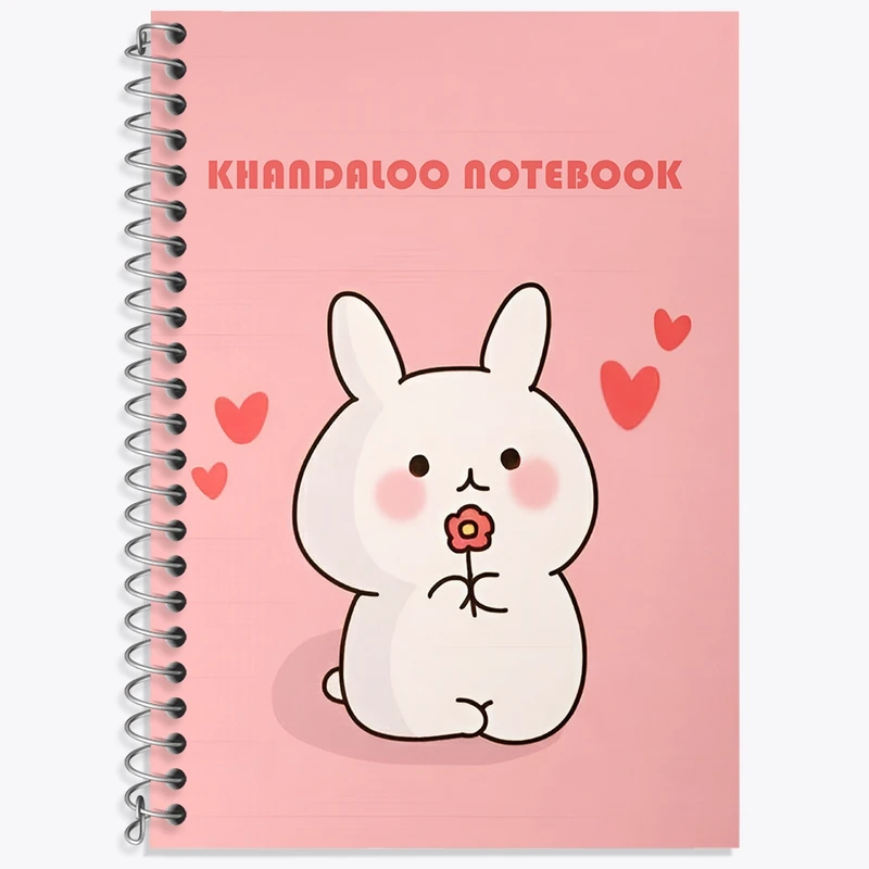 دفتر زبان 50 برگ خندالو مدل سه خط طرح خرگوش کیوت کد N6198