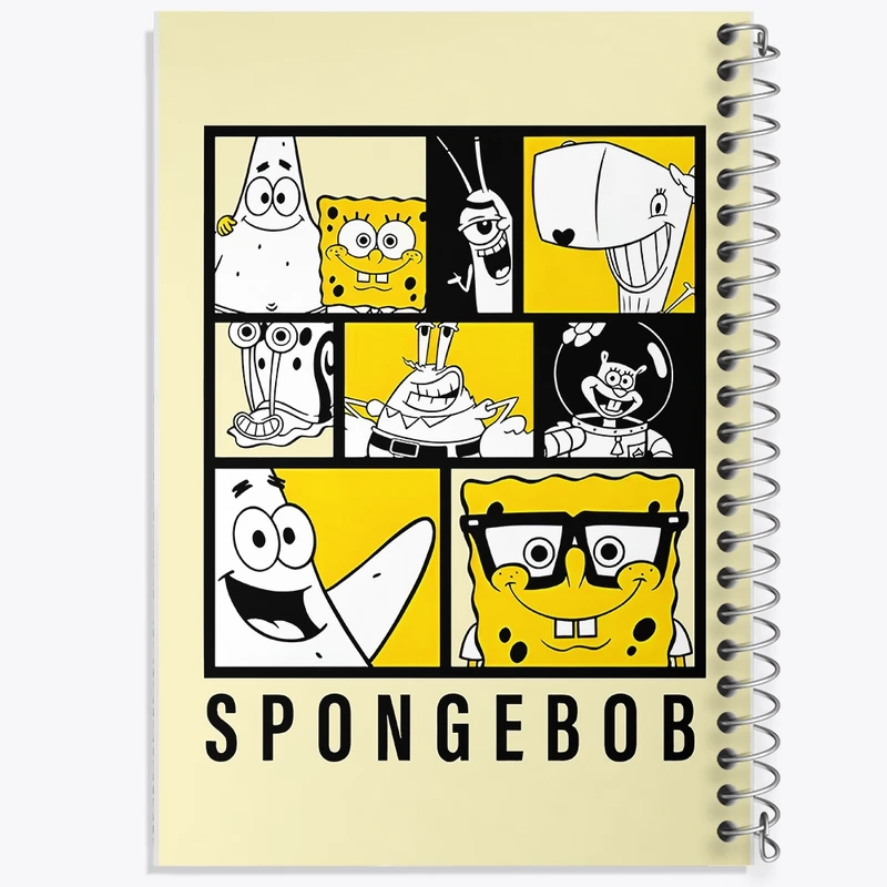 دفتر طراحی 50 برگ خندالو طرح باب اسفنجی کد N3772