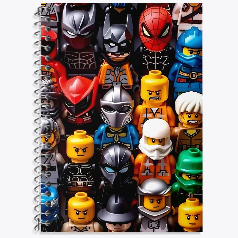 دفتر زبان 50 برگ خندالو مدل دو خط طرح لگو (Lego) کد N8356