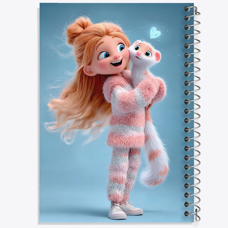 دفتر مشق 100 برگ خندالو طرح دخترانه فانتزی کد N9411