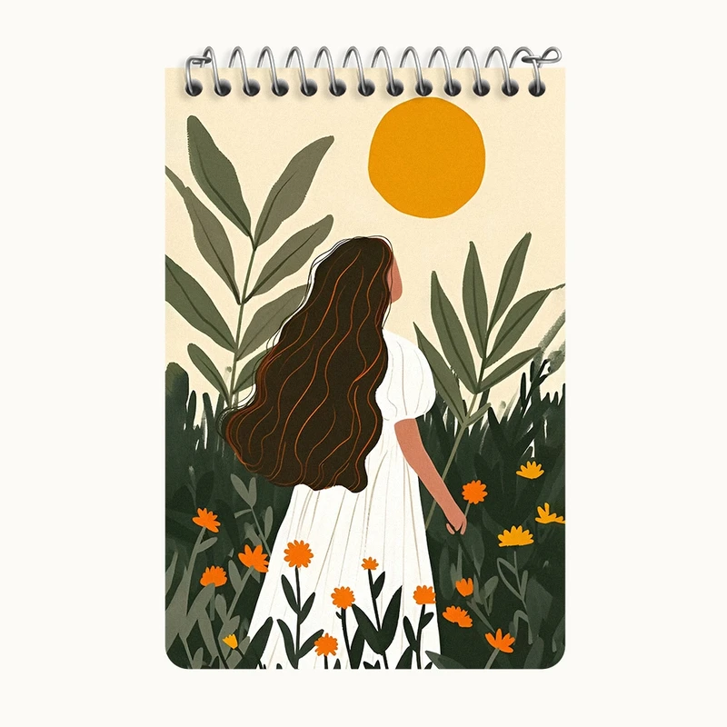 دفتر یادداشت 50 برگ خندالو طرح دخترانه مینیمال کد F6689