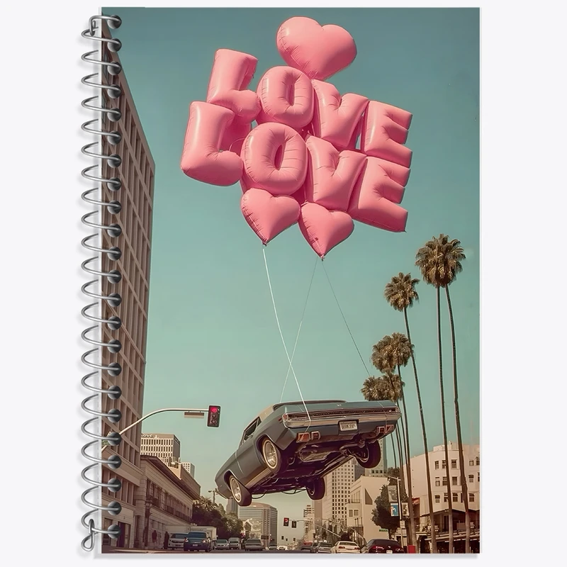 دفتر زبان 50 برگ خندالو مدل سه خط طرح Love کد F8767