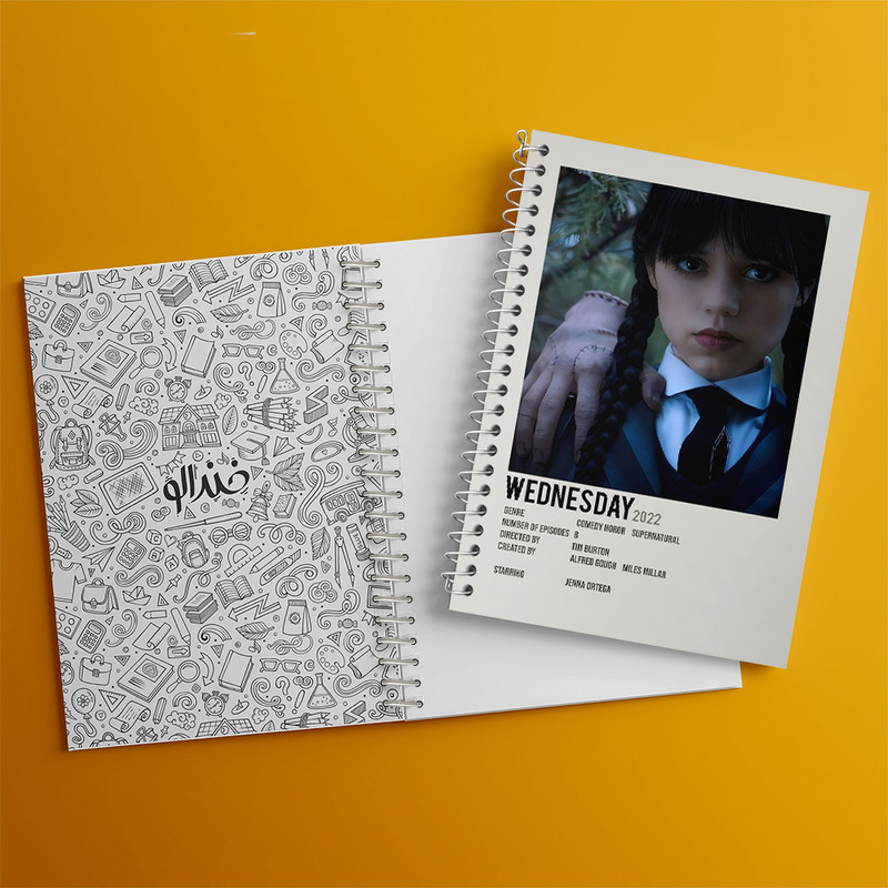 دفتر مشق 50 برگ خندالو طرح ونزدی (Wednesday) کد F13235