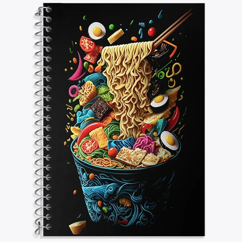 دفتر زبان 50 برگ خندالو مدل سه خط طرح نودل کد F10845