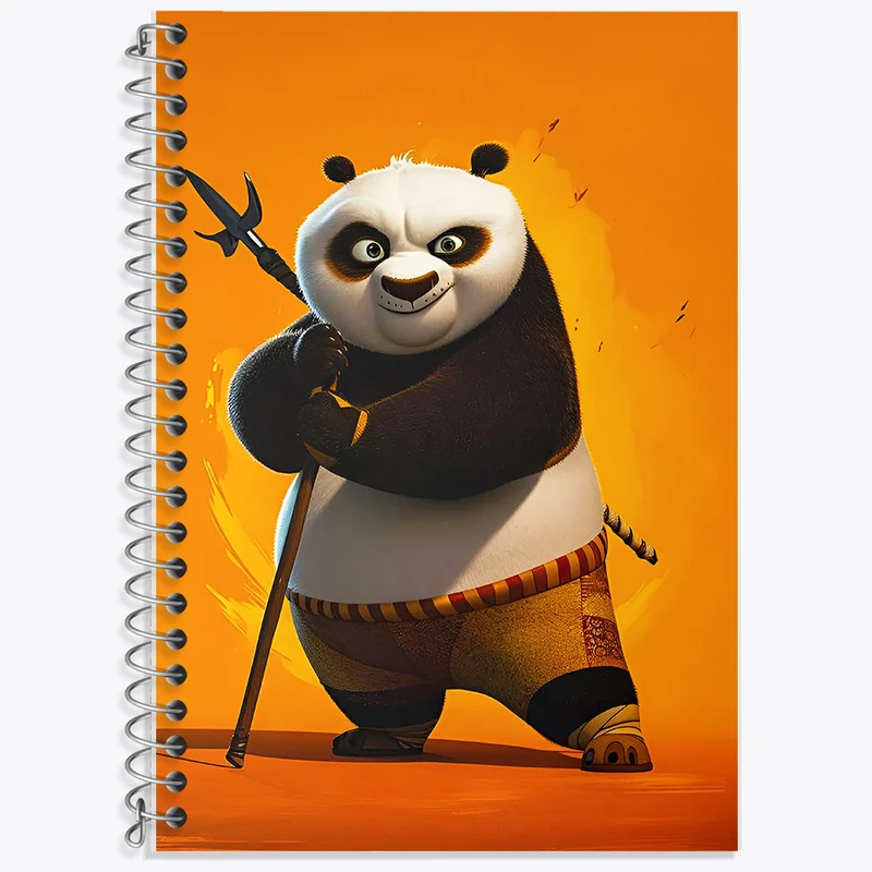 دفتر زبان 50 برگ خندالو مدل دو خط طرح پاندا کونگ فو کار کد F10353