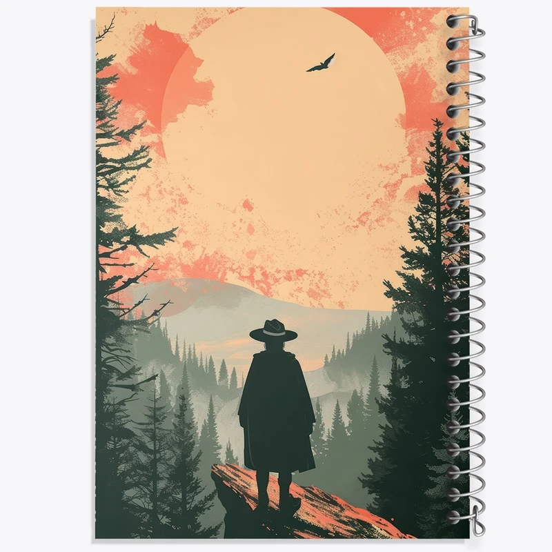 دفتر ژورنال نویسی 50 برگ خندالو مدل نقطه ای طرح مرد و منظره کد F3060