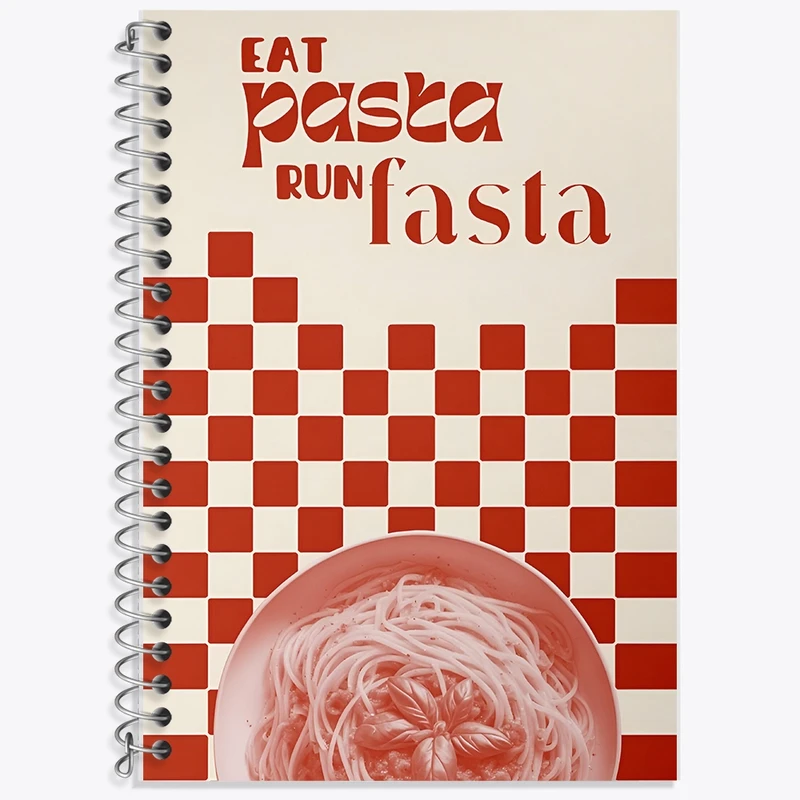 دفتر زبان 50 برگ خندالو مدل سه خط طرح پاستا (Pasta) کد F14146