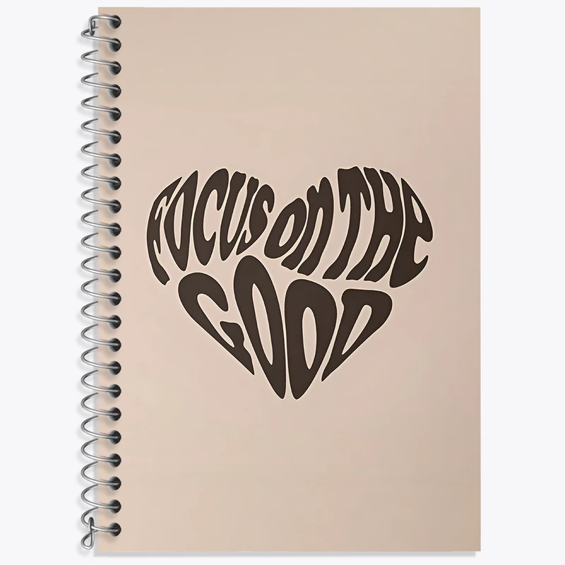 دفتر زبان دوخط 50 برگ خندالو طرح Focus On The Good کد F3915