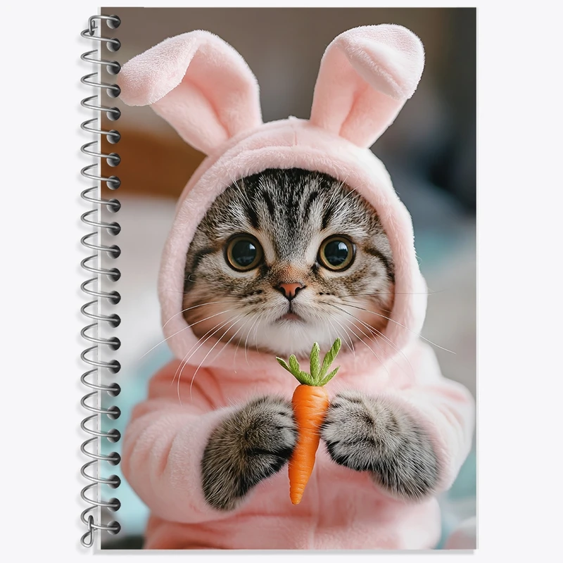 دفتر لغت 50 برگ خندالو طرح گربه ی خرگوشی کد F10032