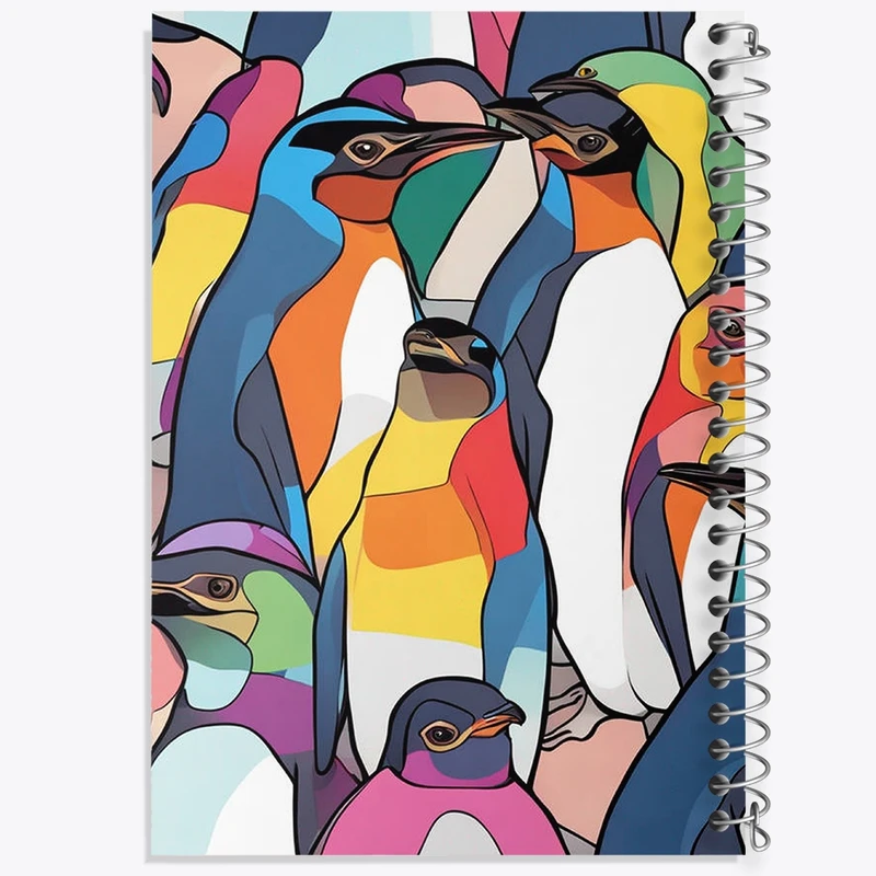 دفتر طراحی 50 برگ خندالو طرح پترن پنگوئن کد N1445