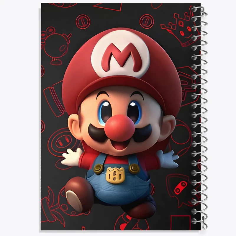 دفتر طراحی 50 برگ خندالو طرح سوپر ماریو (Super Mario) کد F9580