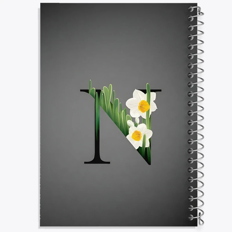 دفتر طراحی 50 برگ خندالو طرح حرف N کد F4326