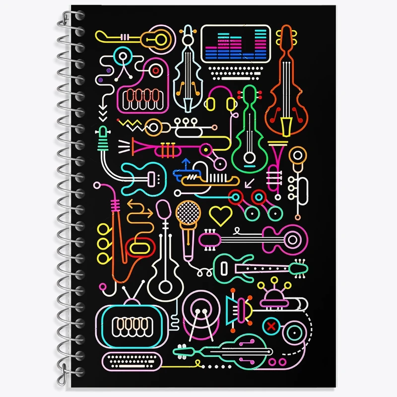 دفتر زبان 50 برگ خندالو مدل سه خط طرح موسیقی کد F9677