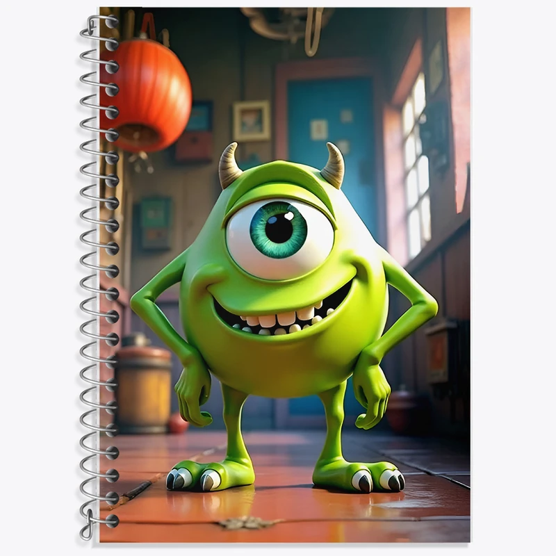 دفتر زبان 50 برگ خندالو مدل دو خط طرح مایک کارخانه هیولاها کد F12647