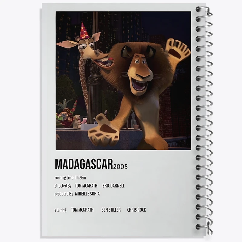 دفتر ژورنال نویسی 50 برگ خندالو مدل نقطه ای طرح ماداگاسکار (Madagascar) کد F13216